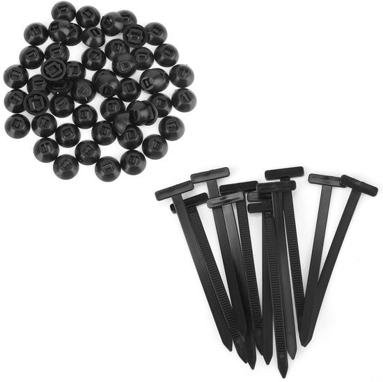 Cablettes in Nylon da 50 pezzi - Cerniere Self-Locking - 9 cm di Lunghezza - Nero - Progetto Pratico - Cerniere