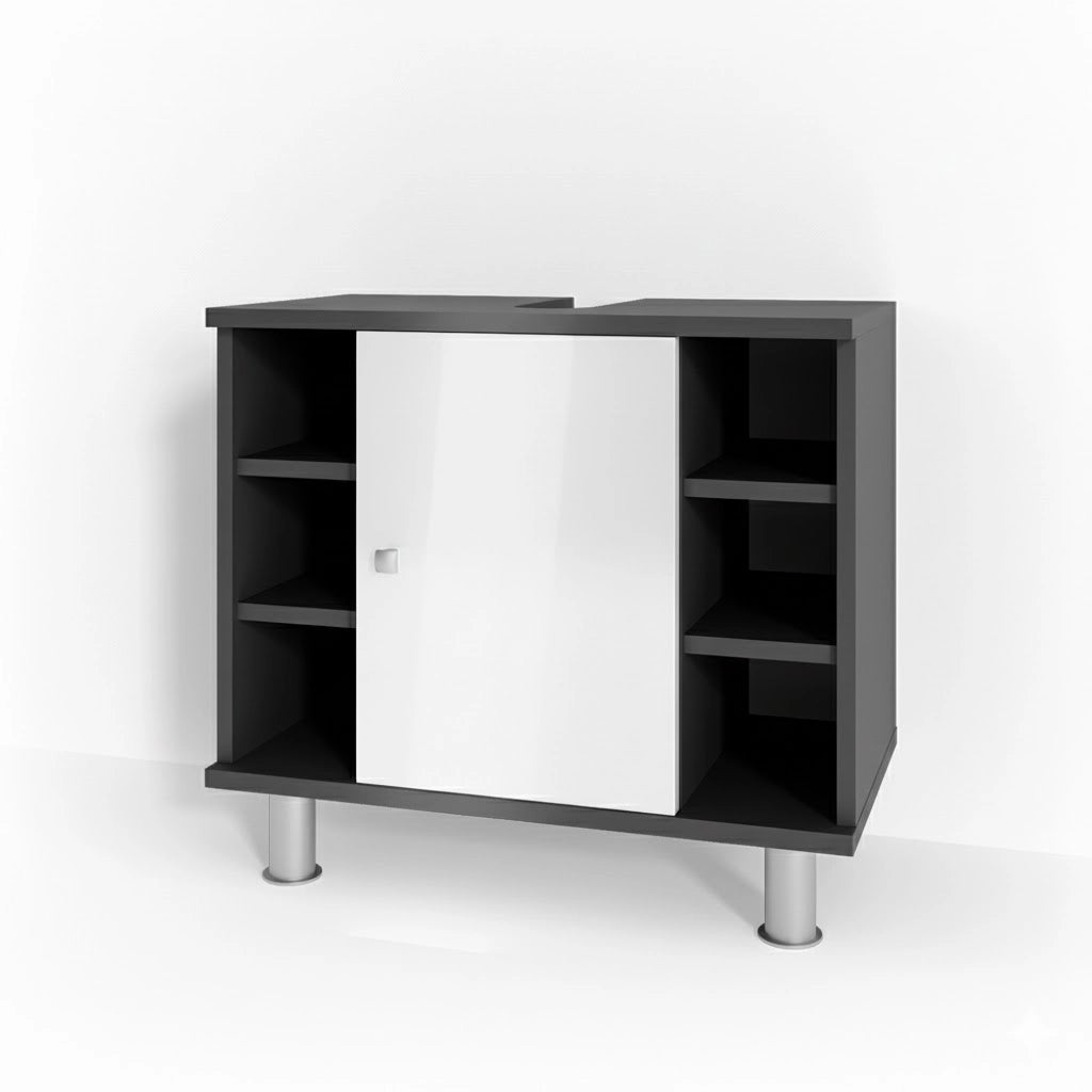Mobile sottolavabo per bagno Fynn Antracite/Bianco 60 x 54 cm Vicco