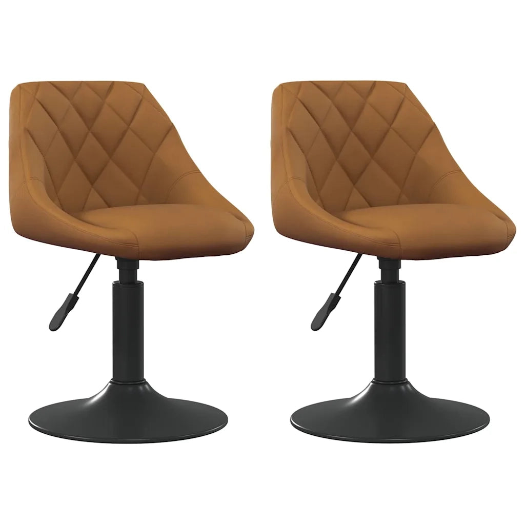 Sedie da Pranzo Girevoli 2 pcs Marrone 46 x 44 x 77,5 cm
