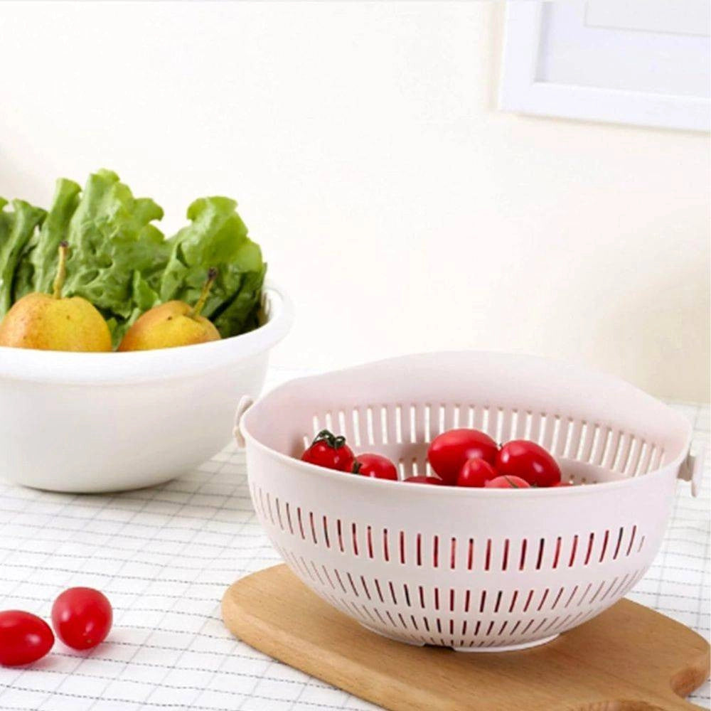Trade Shop - Cestello Rosa Per Lavaggio Verdure Frutta Dim. 30x13 Cm Accessori Cucina -