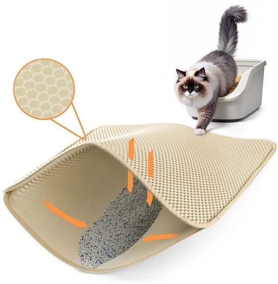 Matrice per gatto grande 76 x 61 cm Matrice per gatto per wc con tessuto in Oxford sottofondo a ragnatela Matrice per gatto impermeabile/urine resistente Controllo gatto per gatto