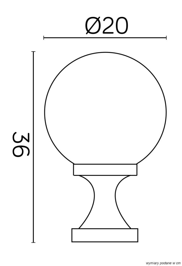 Lampada da giardino sfera 20cm nera E27 IP43 SU-MA