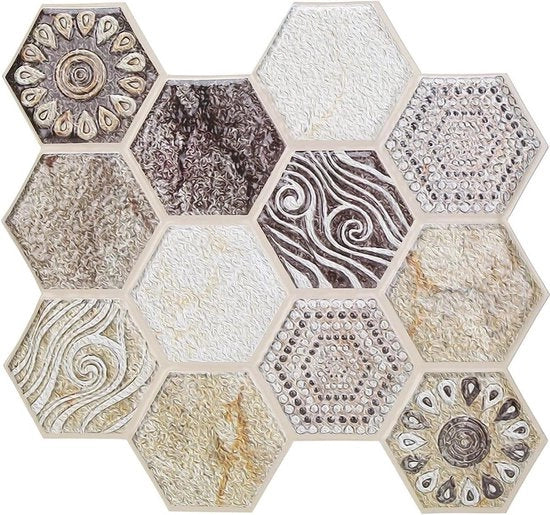 10 pezzi di Sticker per Parete 3D Autoadesivi - Decals per Bagno e Cucina - Backsplash Idrorepellente
