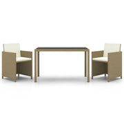 Set da pranzo da giardino composto da 3 pezzi con cuscini in polyrattan beige 02_0014523