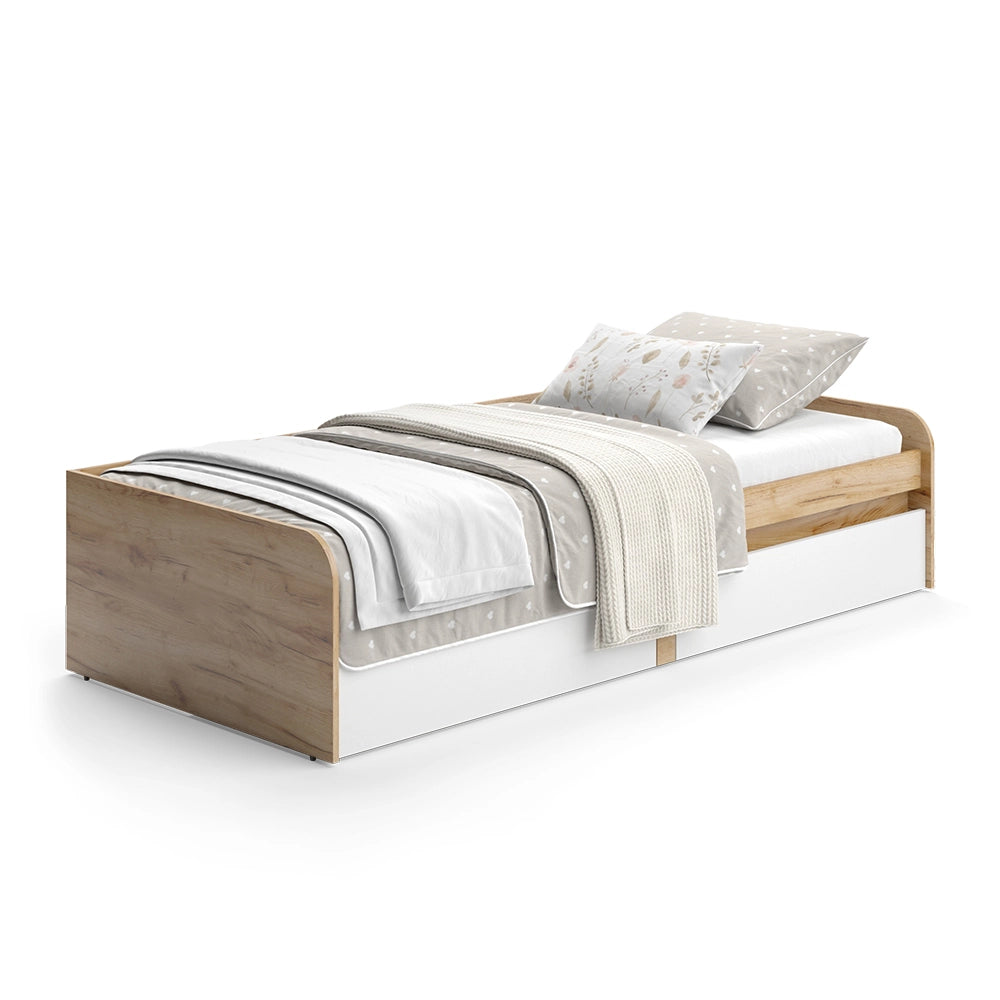 Vicco Letto per bambini Bianco/Artisan 90x200 cm con materasso