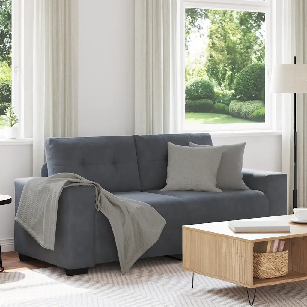 Divano Divanetto-Sofa Grigio Scuro 140 cm in Velluto 817605