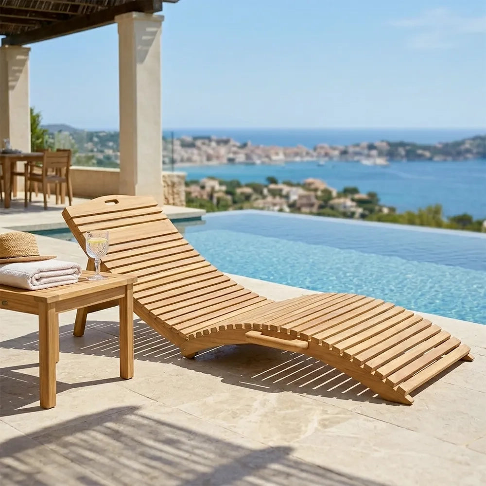 Lettino Prendisole Pieghevole in Legno Teak - Paraiso