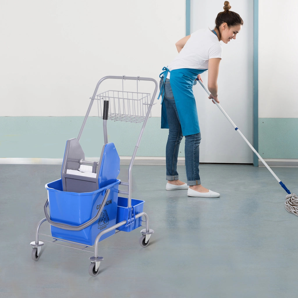 Carrello per Pulizia con Secchio ¨C Minimal ¨C Blu, Plastica, 25 L