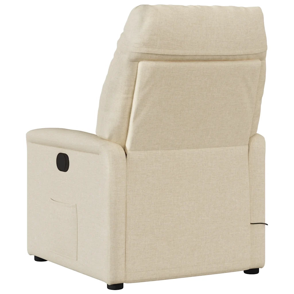 Poltrona Massaggiante Reclinabile Crema in Tessuto 4015560