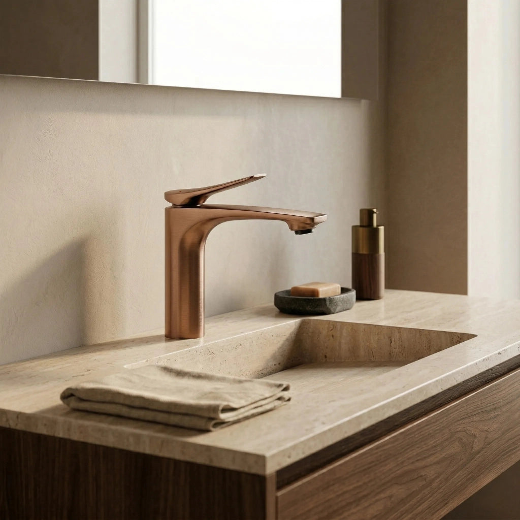 Rubinetto Per Lavabo Premium Rea Vision Copper Brush Low