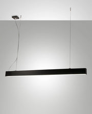 Lampada a Sospensione Next in Metallo e Policarbonato Nero, LED 45W 5460lm 3000K, Regolabile in Altezza fino a 2000mm, IP20 Classe 1