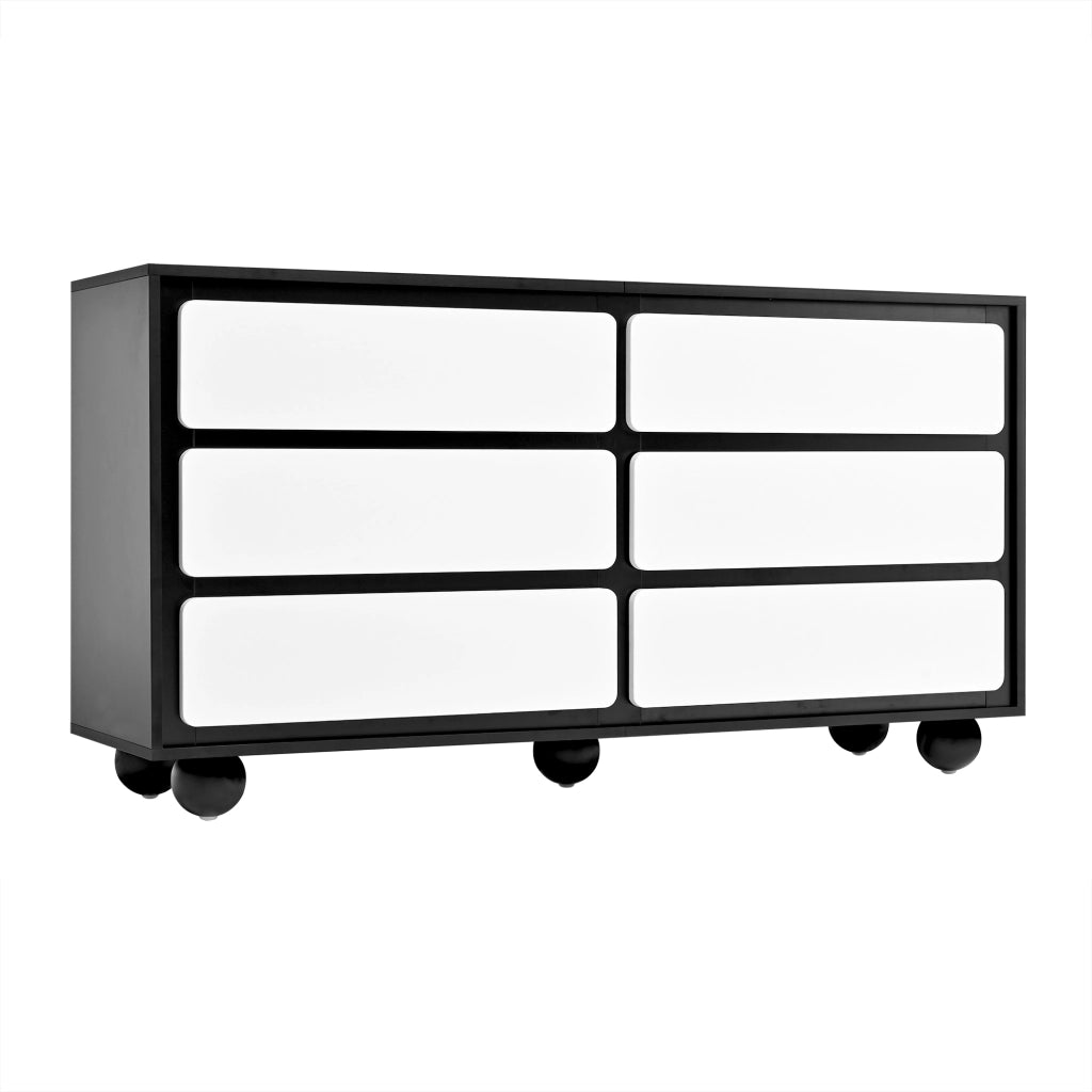Sideboard moderno con 6 cassetti - Zephmum- 140¡Á38¡Á74,5cm- Design elegante e funzionale