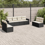 Set Divani da Giardino con Cuscini 8 pz Nero in Polyrattan 3251183