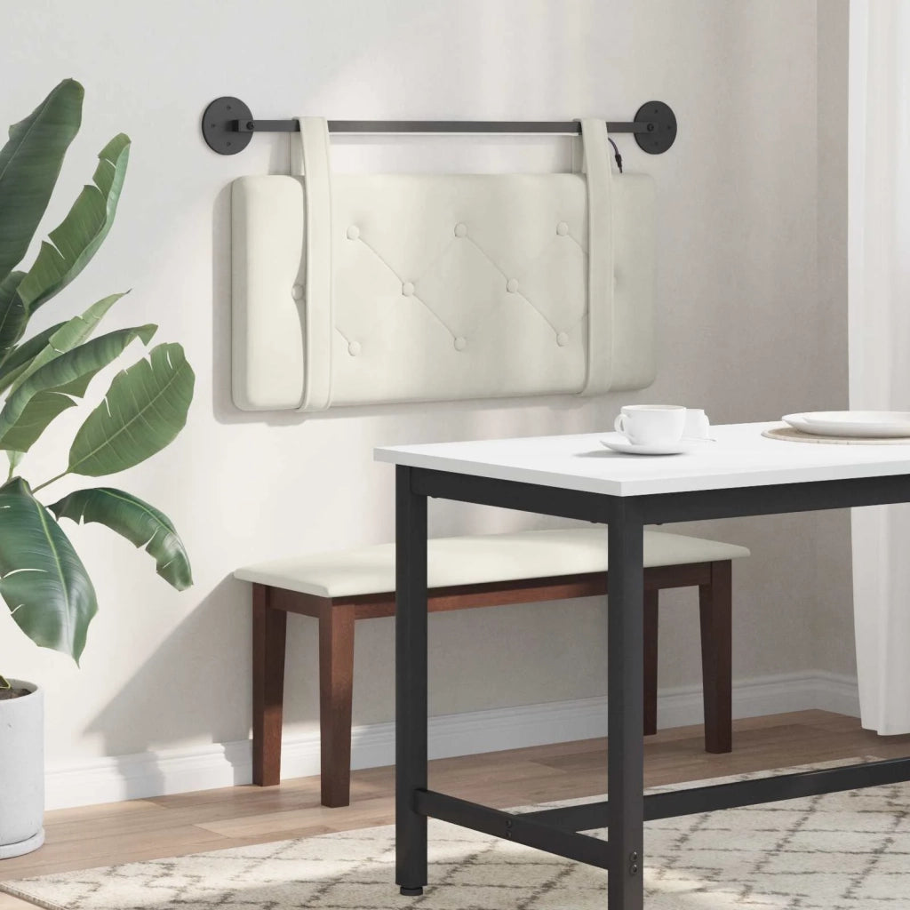 Testiera | Testata sospesa Con luce LED Crema Velluto
