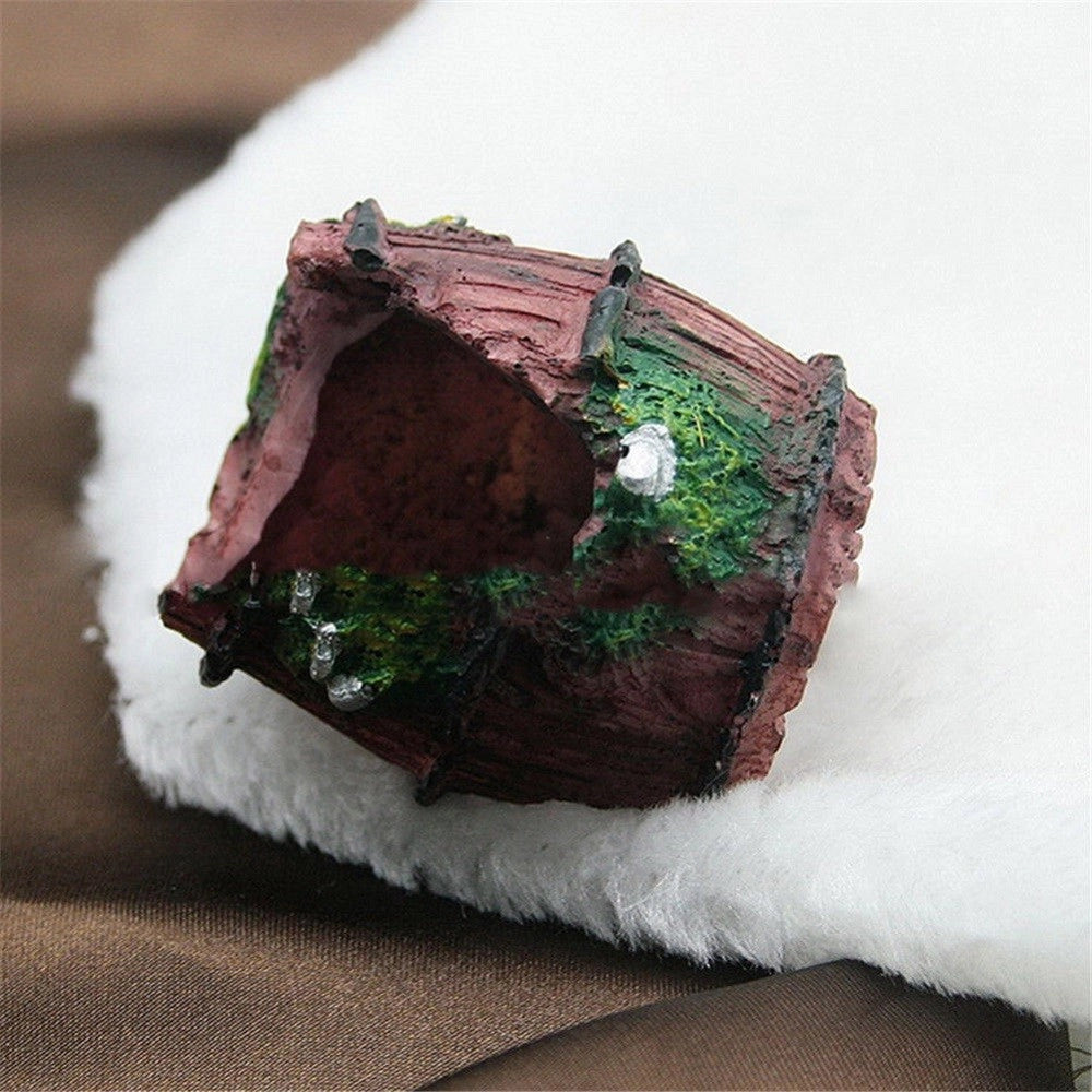 Trade Shop - Decorazione Per Acquario Barile Relitto Grotta Resina Pesci Acqua Ornamento -