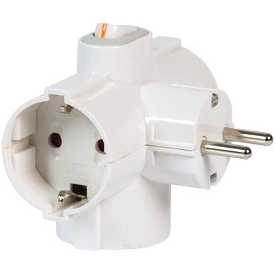 ADATTATORE TRIPLO SCHUKO-SCHUKO+ INT. 16A FME - BIANCO 2P+T- 1 pezzi