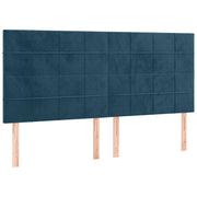 Testiera | Testata Blu Scuro 200x5x118/128 cm Velluto