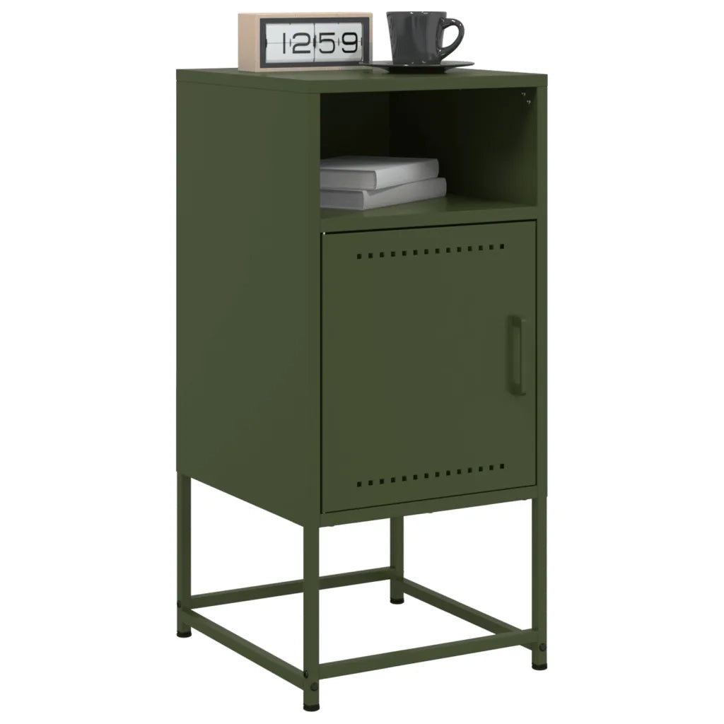 Comodino Verde Oliva 36x39x78 cm in Acciaio 846574