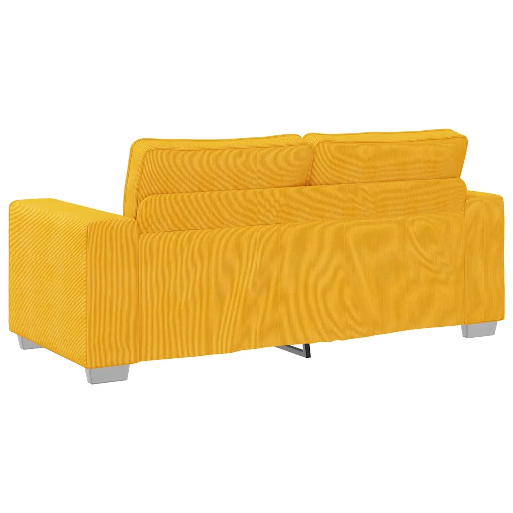 Divano Divanetto-Sofa Giallo Chiaro 140cm Tessuto di Velluto a Coste