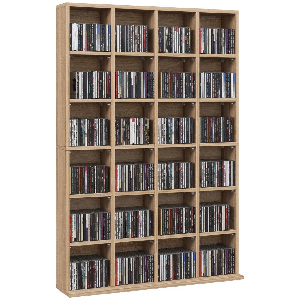 Mobile per CD e DVD con Ripiani Regolabili ¨C zephmum ¨C Legno 89x20x130.5 cm