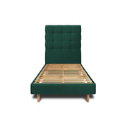 Letto 90x200 cm con testata imbottita - Tessuto velluto
