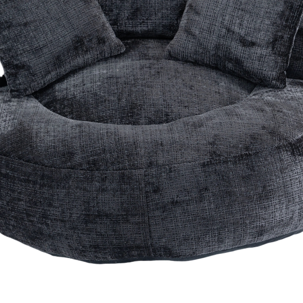 Divano Poltrona Gaming con Cuscini ¨C MINIMAL ¨C Nero, Tessuto Chenille