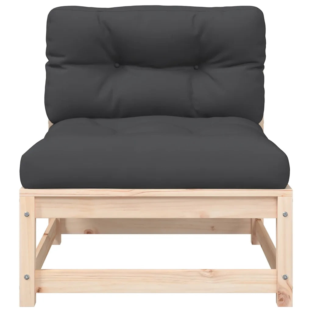 Divano da Giardino Senza Braccioli con Cuscini e Poggiapiedi-Sofa da Giardino-Divano da esterno 640415