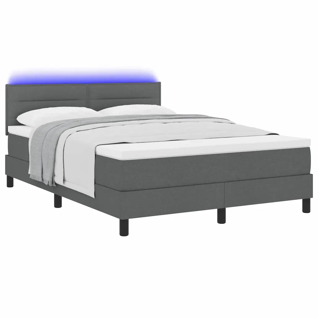 Letto a molle con materasso Grigio scuro 160 x 200 cm Tessuto