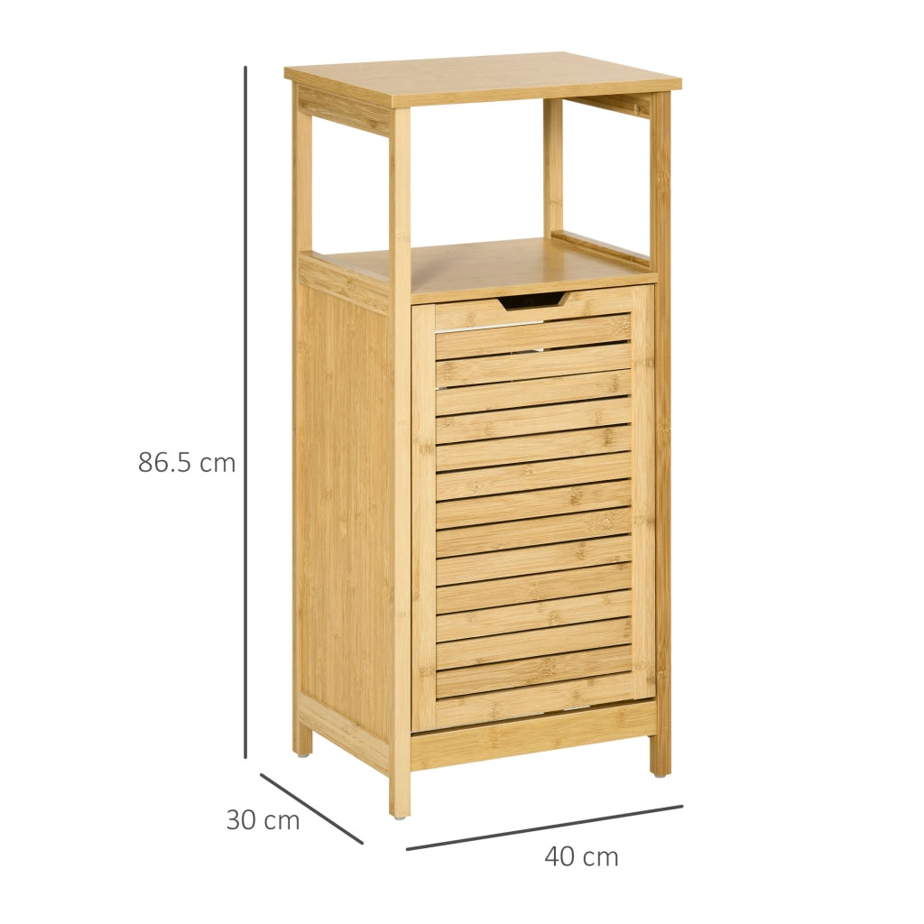 Mobile Bagno con Cestino ¨C Minimal ¨C MDF e Bamb¨´ 40x30x86.5cm