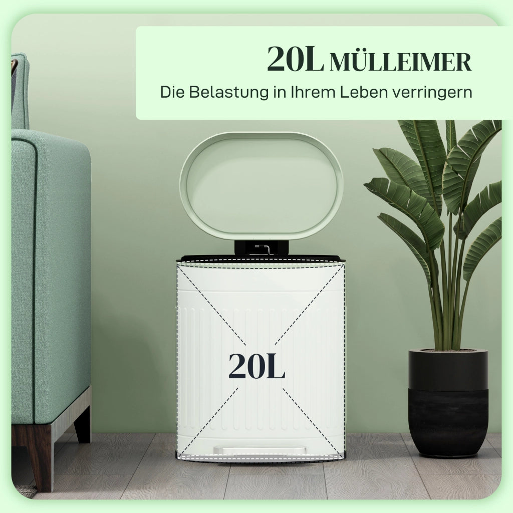 Bidone 20L con Pedale e Coperchio ¨C Minimal ¨C Verde 36.5x31.2x45 cm
