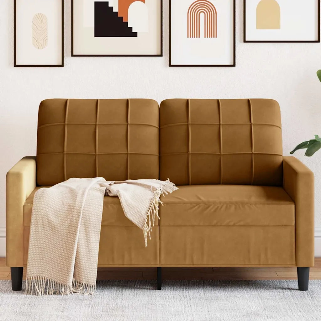 Divano a 2 Posti-Sofa 2 Posti marrone 120 cm in Velluto 381809