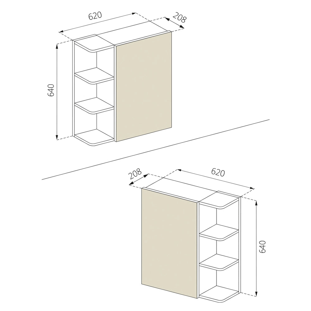 Vicco Mobile da bagno a specchio Sonoma 62 x 64 cm