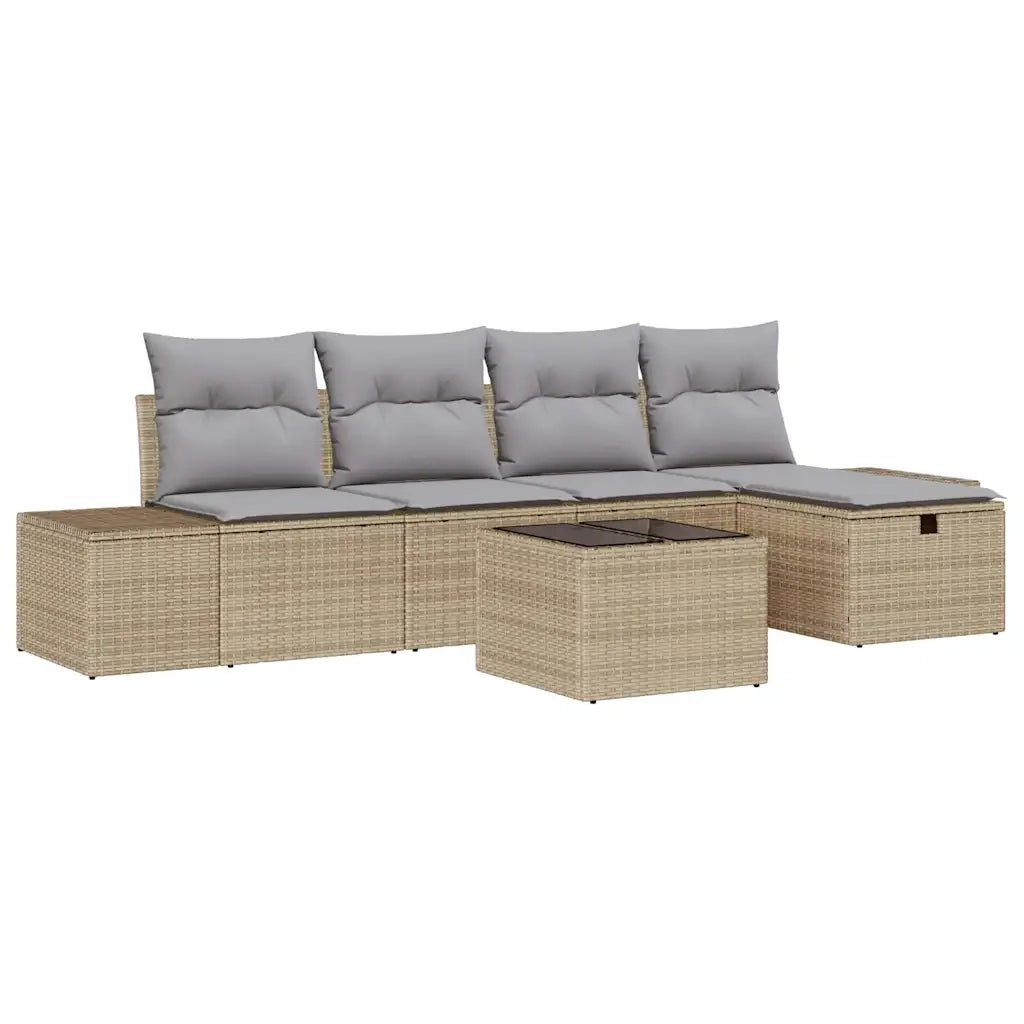 Set di divani con cuscino 5 pcs polyrattan