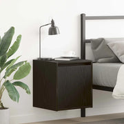 Comodino a Muro-Tavolino da notte sospeso Rovere Nero 38x34x40 cm 165686