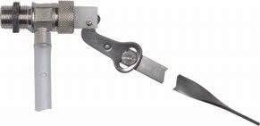 Galleggiante silenzioso in ottone stampato, asta regolabile, cappuccio nylon, filetto corto, tipo T  3/8" F.A.R.G.