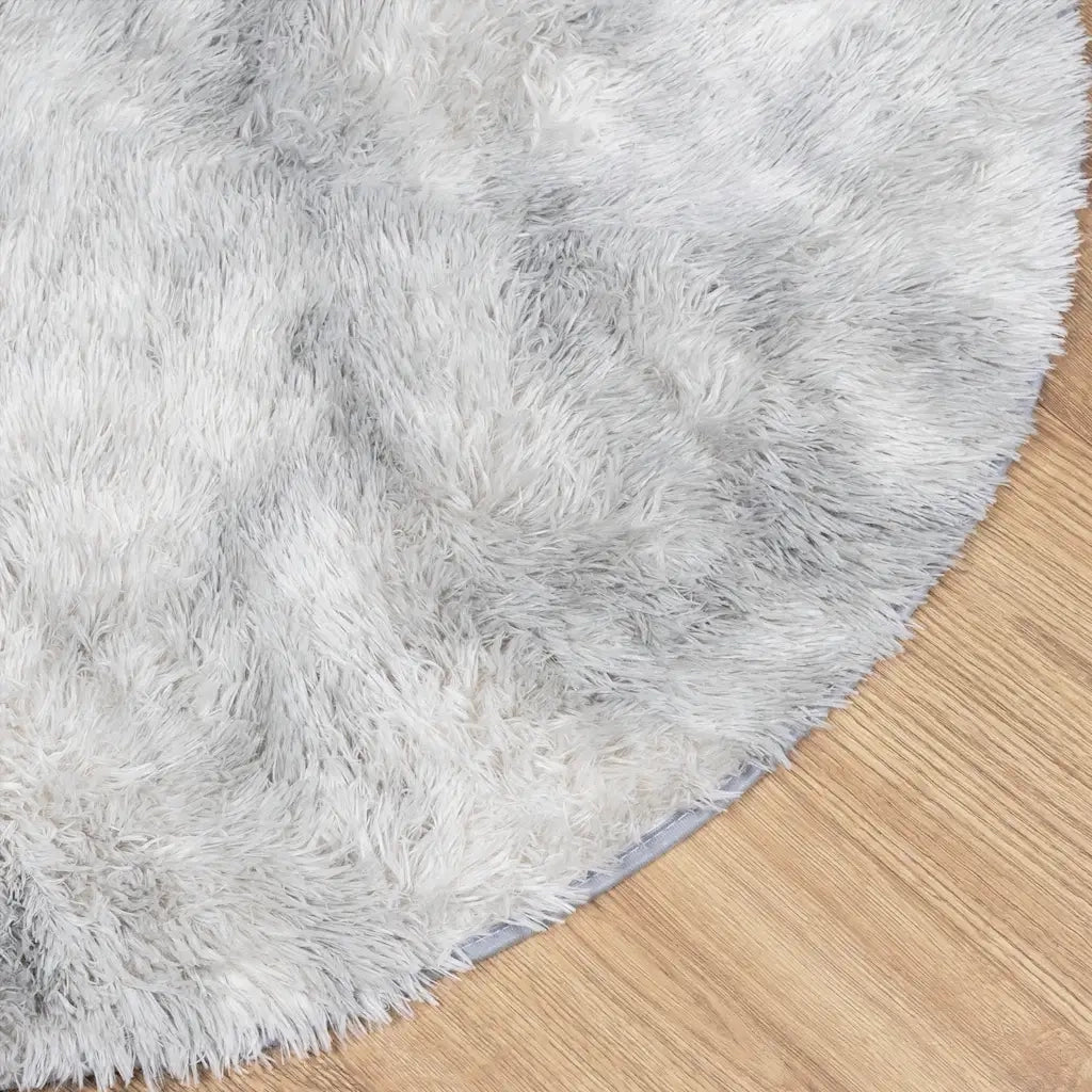 Tappeto Shaggy a Pelo Lungo NAVARRA Grigio Argento 120x120cm 4102908