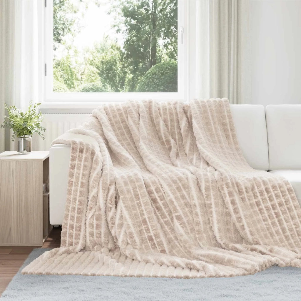 Coperte da Pile 6 pcs Beige 240 x 220 cm Panno 42016943