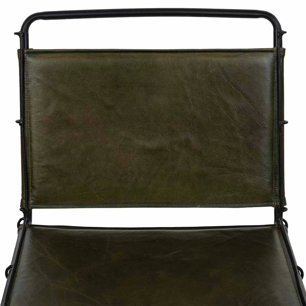 Sedia in metallo e pelle marrone 48x46x89
