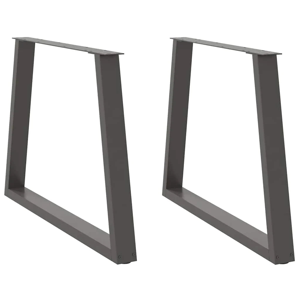 Set di 2 gambe per tavolo da pranzo a V 100 x 72-73 cm con piedini regolabili stile moderno acciaio antracite 02_0056870