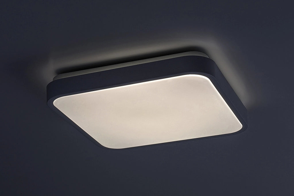 Plafoniera esterna quadrata bianca 28cm LED 18W sensore