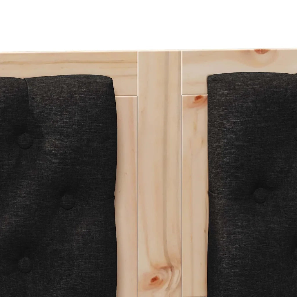 Testiera Altro-Testiera con Cuscini Marrone e nero 180 cm Legno di pino massello