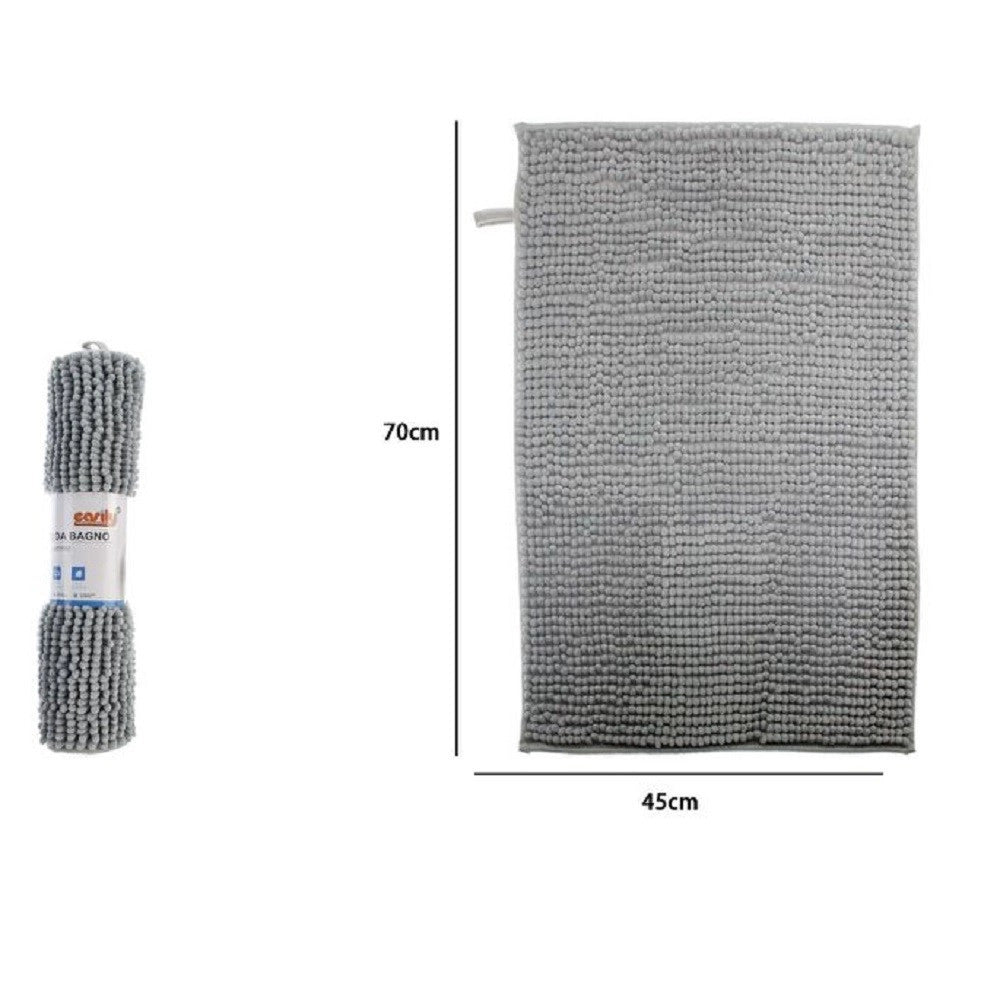 Trade Shop - Tappeto Tappetino Antiscivolo Per Arredo Bagno 45 X 70 Cm Colore Grigio 79920 -