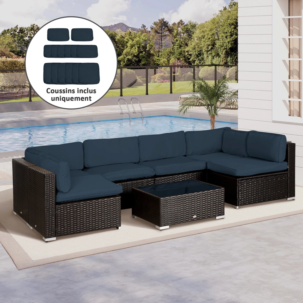 Set di 14 Fodere per Cuscini Divano da Giardino ¨C Minimal ¨C Blu