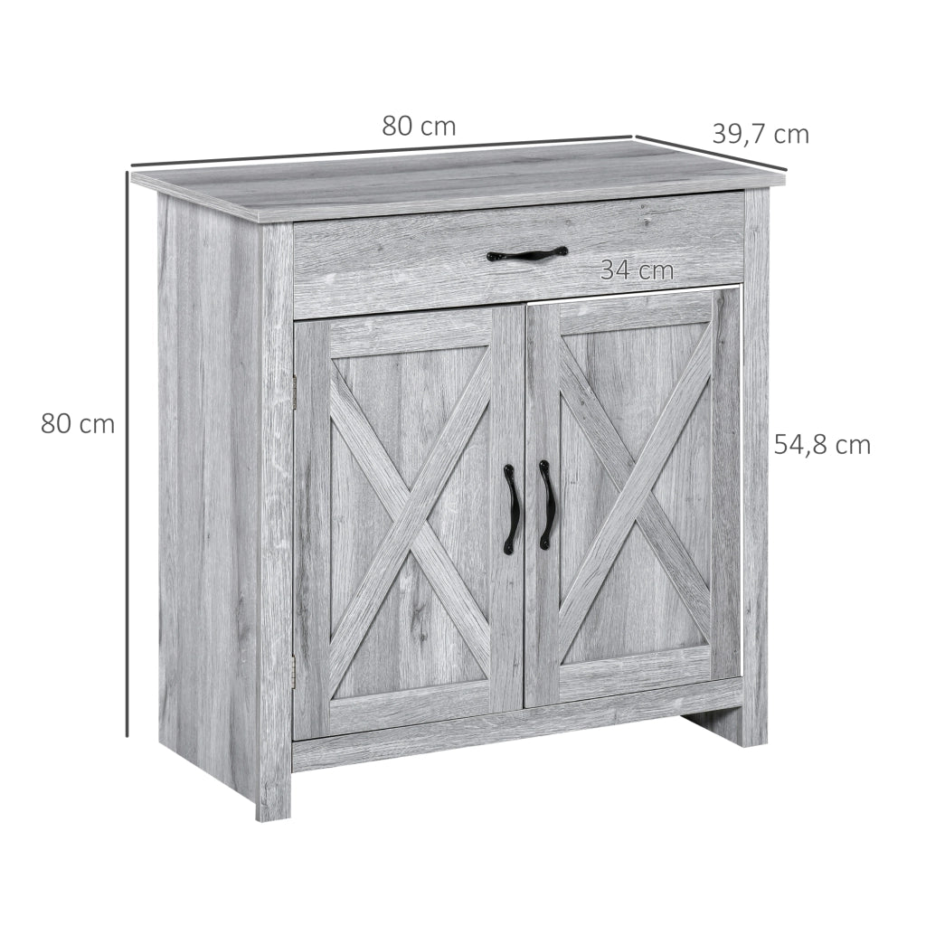 Buffet ¨C Minimal ¨C Grigio chiaro, Legno, 80x39.7x80 cm