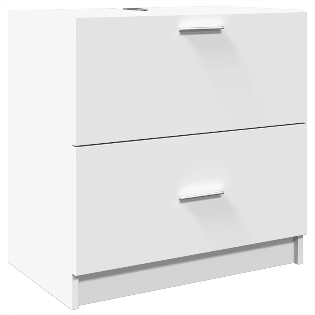 Mobile Lavabo-Armadietto da bagno Bianco 59x37x59 cm in Truciolare