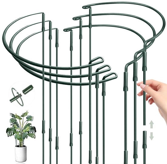 Supporti per piante - Semiorizzontali - Set da 6 - Verde - Metallo - 25 x 60 cm
