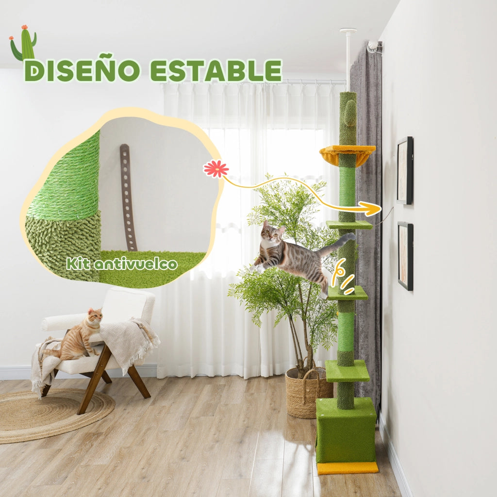Albero tiragraffi per gatti ¨C Minimal ¨C Verde 230-275 cm