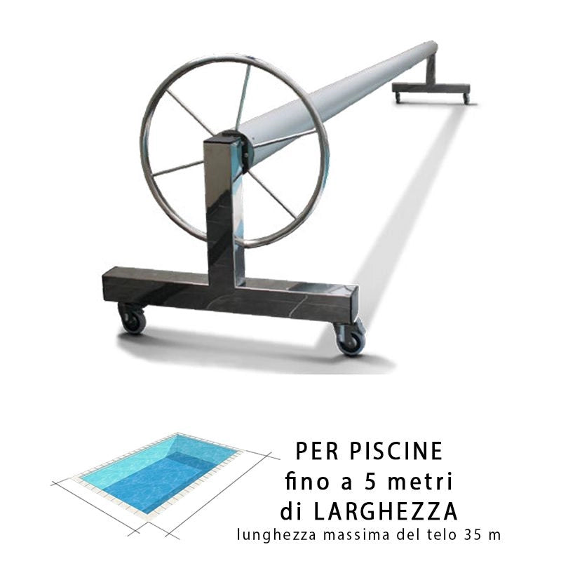 Rullo Avvolgitore Forte Per Piscine Fino A 10 M Di Larghezza Dimensione piscina: 5 m