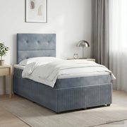 Letto box spring con materasso Grigio Scuro 120 x 190 cm 3454566