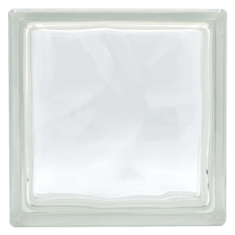 MATTONE IN VETROCAMERA ONDULATO cm 19 x 19 x 8 - blu- 6 pezzi